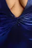 Long Sleeve Metallic Jersey Evening Gown in Electric Blue sold by Oh Polly