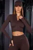 Zip Up Jacket in Brown sold by Oh Polly