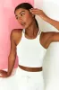 Feel Your Power Ribbed Racer Crop Top in White sold by Oh Polly