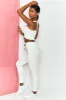Feel Your Power Ribbed Racer Crop Top in White sold by Oh Polly