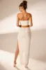 Hand Embellished Maxi Skirt in Ivory sold by Oh Polly