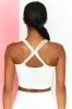 Feel Your Power Ribbed Racer Crop Top in White sold by Oh Polly