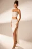 Hand Embellished Maxi Skirt in Ivory sold by Oh Polly