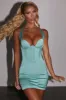 Deluxe Edition Corset Satin Mini Dress in Teal sold by Oh Polly