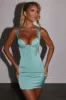 Deluxe Edition Corset Satin Mini Dress in Teal sold by Oh Polly