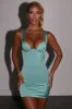 Deluxe Edition Corset Satin Mini Dress in Teal sold by Oh Polly