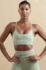 Curved Neckline Sports Bra in Sage sold by Oh Polly