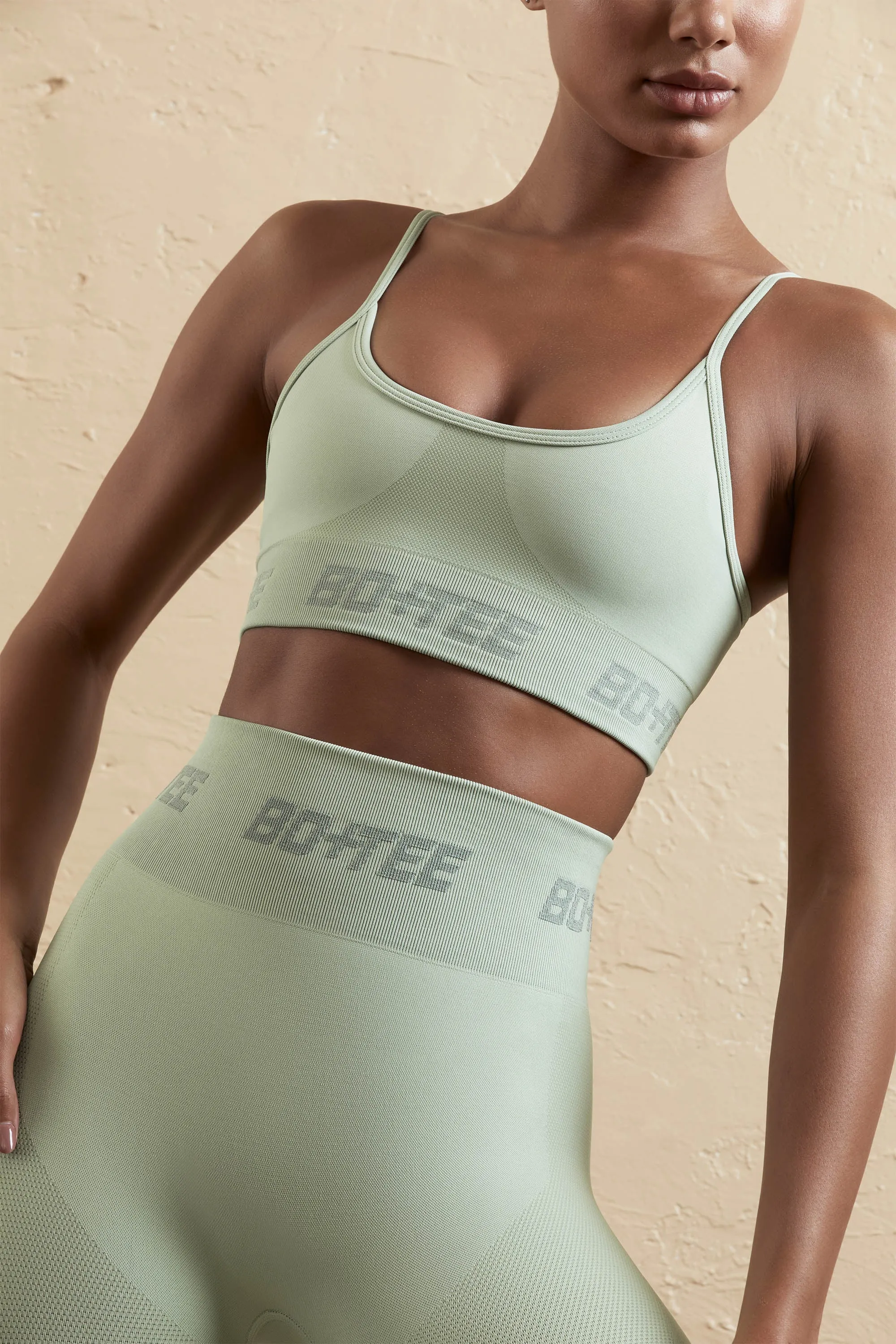 Curved Neckline Sports Bra in Sage sold by Oh Polly product image thumbnail 5