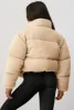 Terry Fleece Puffer Jacket in Beige sold by Oh Polly