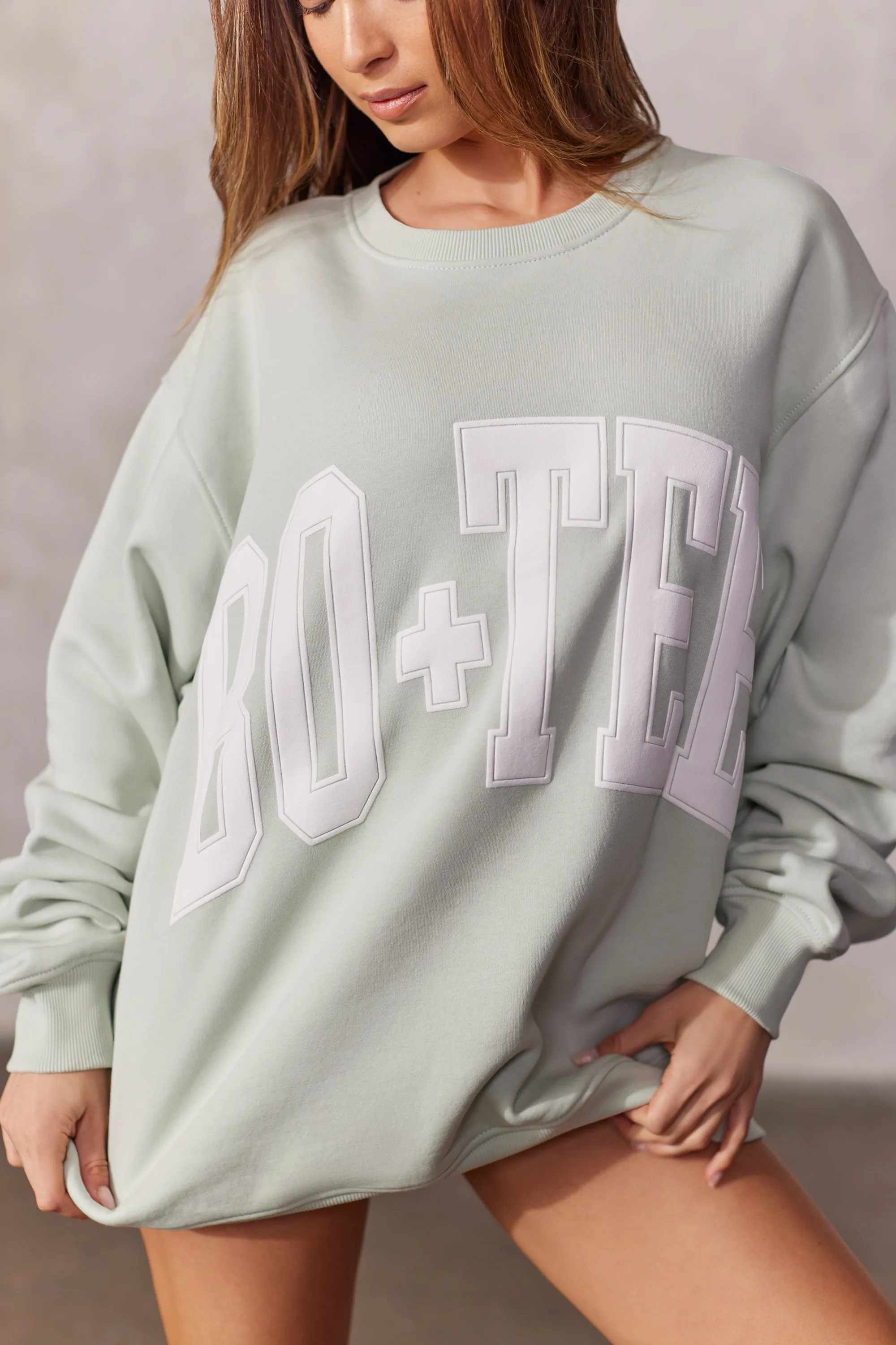 Oversized Sweatshirt in Sage sold by Oh Polly product image thumbnail 4