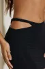 Asymmetric Twist Detail Mini Skirt in Black sold by Oh Polly