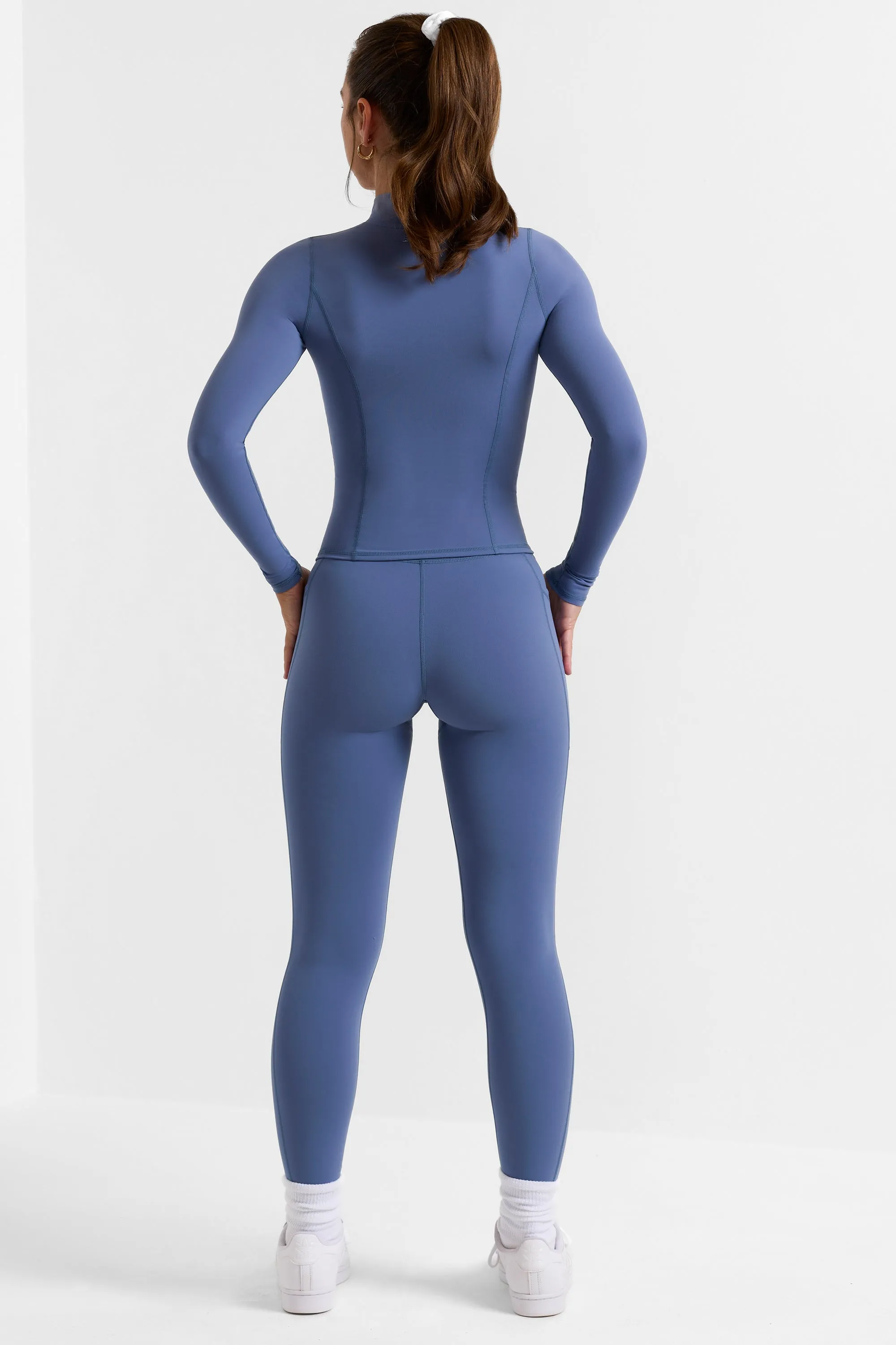 Petite Full Length Leggings with Pockets in Slate Blue sold by Oh Polly product image thumbnail 3