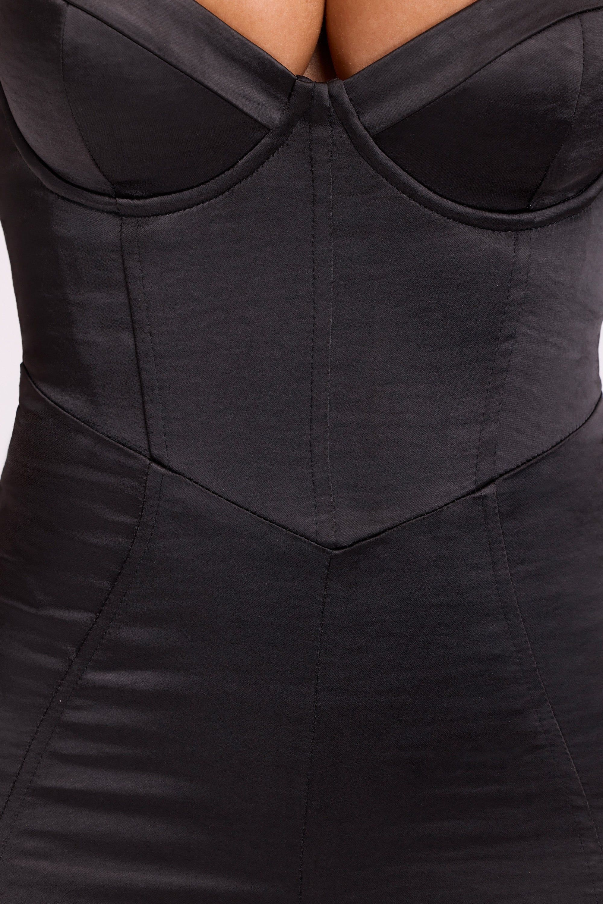 Satin Corset Playsuit in Black sold by Oh Polly product image thumbnail 4