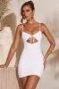 Ruched Bust Cut Out Mini Dress in White sold by Oh Polly