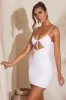 Ruched Bust Cut Out Mini Dress in White sold by Oh Polly