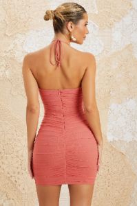 Asymmetric Cutout Mini Dress in Rose sold by Oh Polly