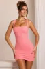 Embellished Square Neck Mini Dress in Coral sold by Oh Polly