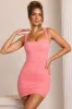 Embellished Square Neck Mini Dress in Coral sold by Oh Polly