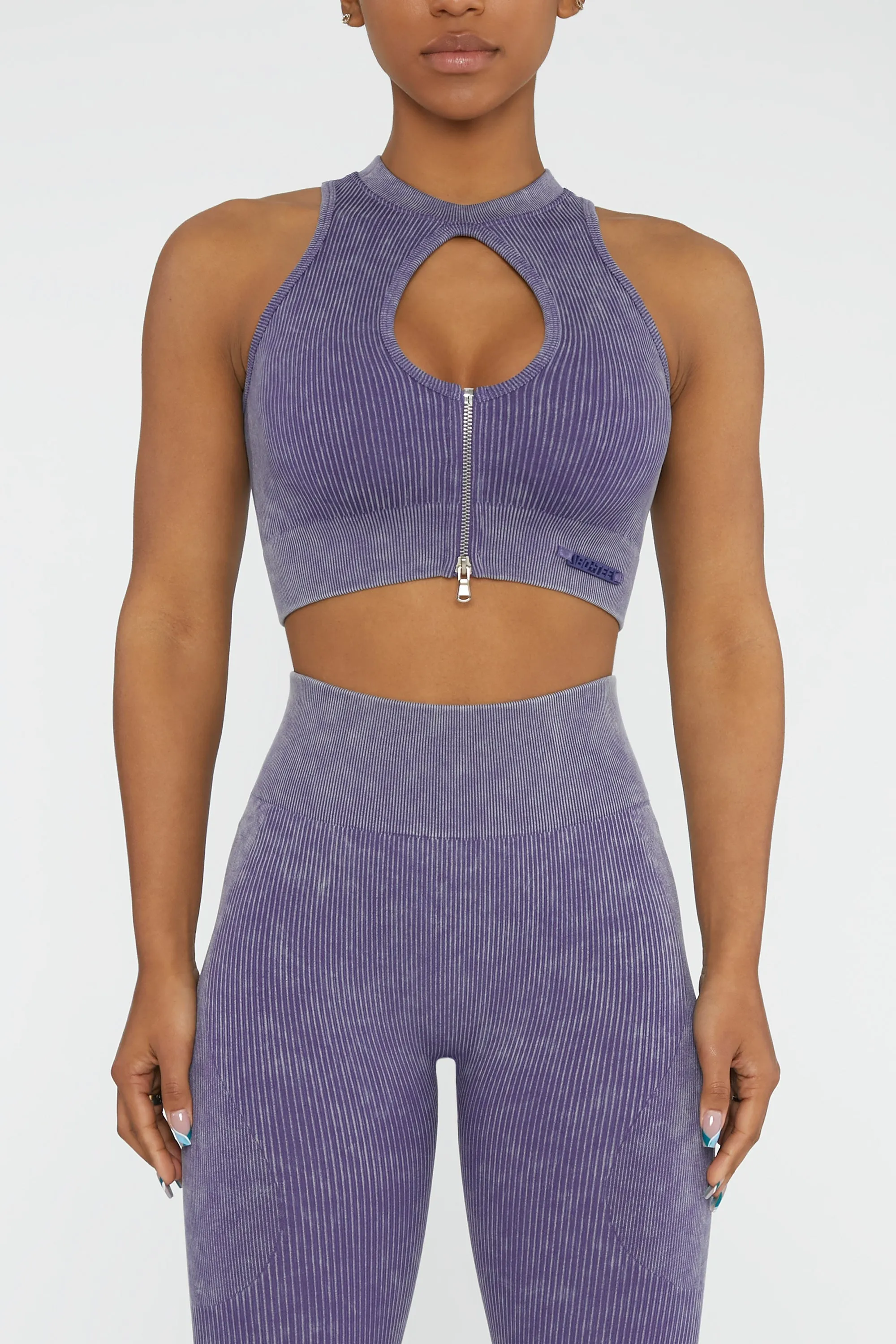 Keyhole Zip Crop Top in Violet sold by Oh Polly product image thumbnail 2