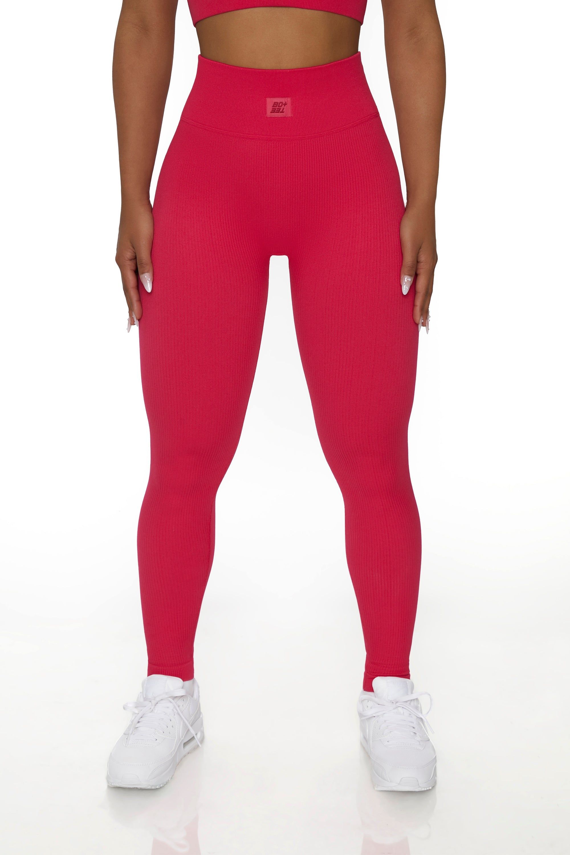 High Waist Leggings in Hot Pink sold by Oh Polly product image thumbnail 2
