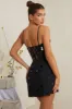 Embellished Corset Mini Dress in Black sold by Oh Polly