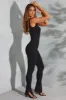 Tall Sweetheart Neckline Flare Hem Jumpsuit in Black sold by Oh Polly