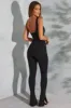 Tall Sweetheart Neckline Flare Hem Jumpsuit in Black sold by Oh Polly