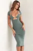 Cap Sleeve Cut Out Midi Dress in Green sold by Oh Polly