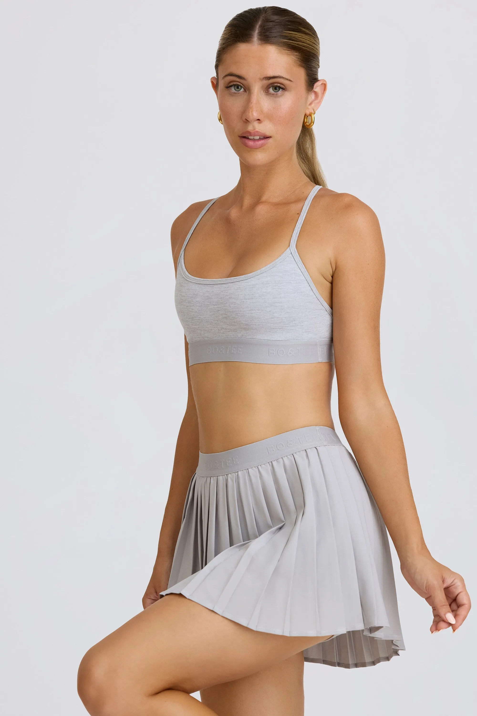 Pleated Tennis Skirt in Ice Grey sold by Oh Polly product image thumbnail 3