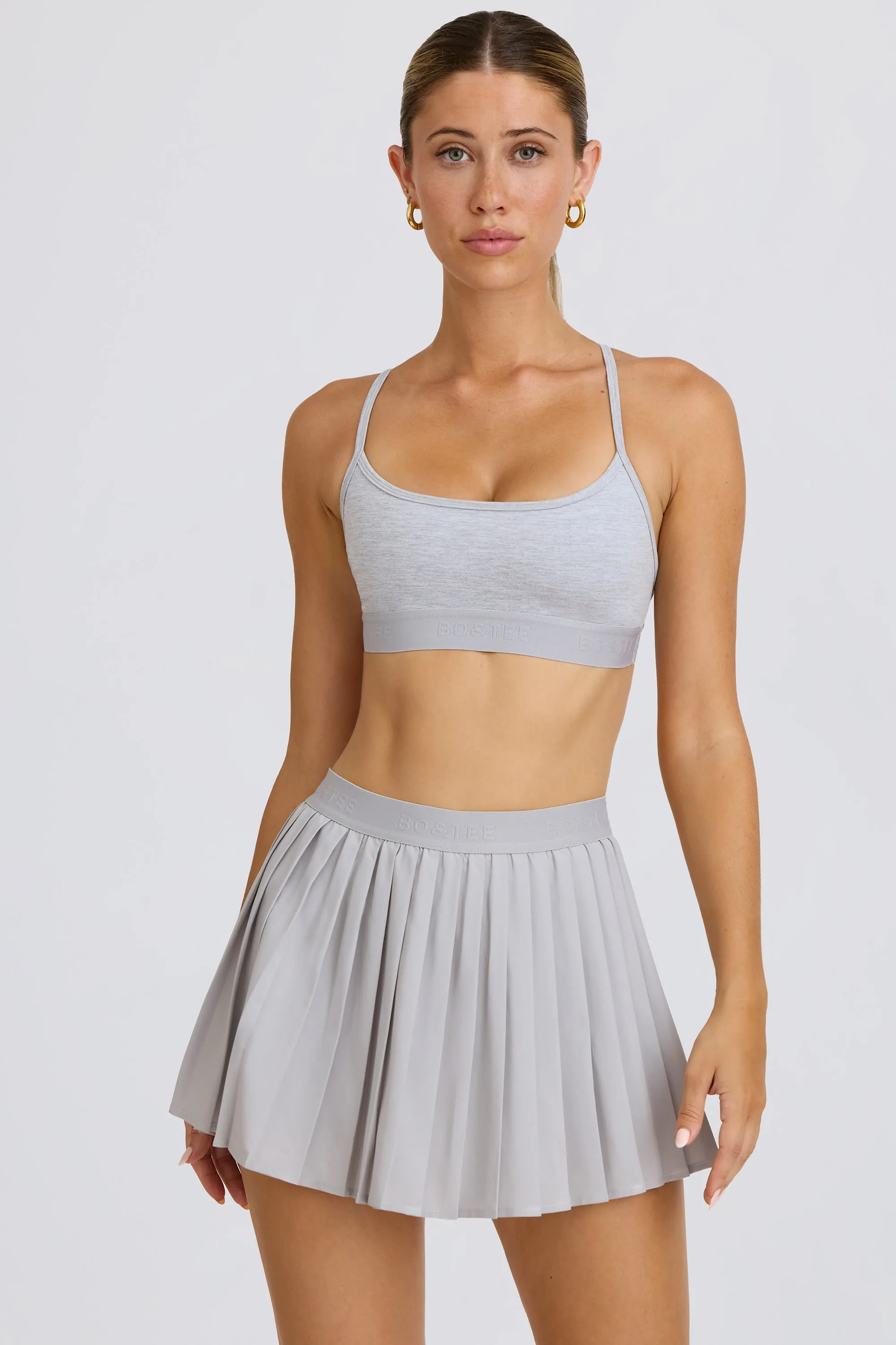 Pleated Tennis Skirt in Ice Grey sold by Oh Polly product image thumbnail 5