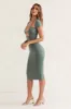 Cap Sleeve Cut Out Midi Dress in Green sold by Oh Polly
