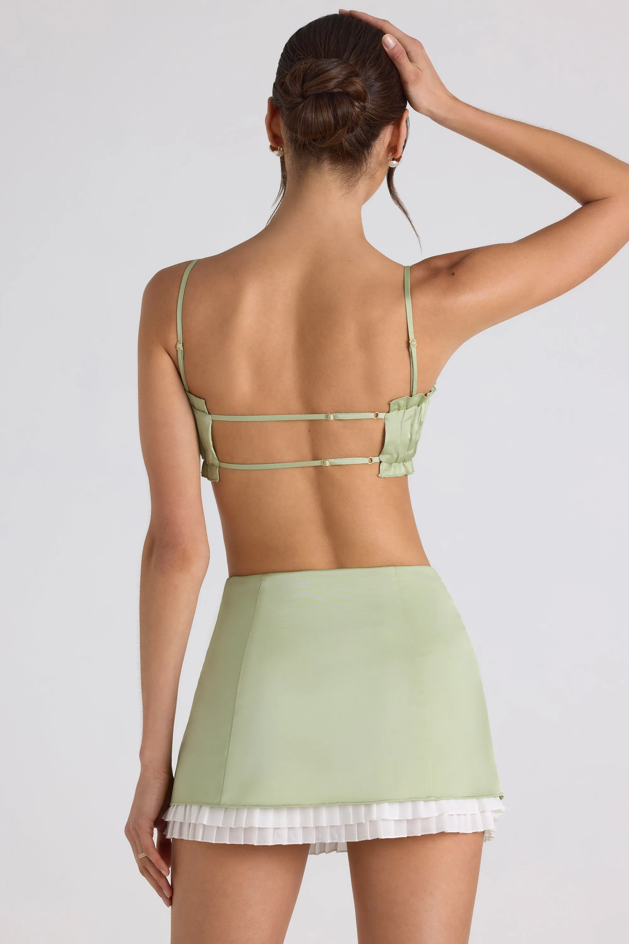 Layered Mid-Rise Mini Skirt in Spring Green sold by Oh Polly product image thumbnail 2
