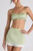 Layered Mid-Rise Mini Skirt in Spring Green sold by Oh Polly