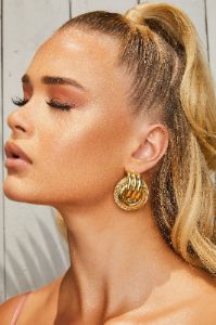 1988 18k Gold Plated Hoop Earrings sold by Oh Polly
