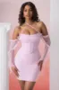 Frill Detail Cowl Neck Mini Dress in Pink sold by Oh Polly
