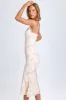 Lace-Trim Midaxi Dress in Large Rose Print sold by Oh Polly