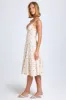 Bow-Detail Lace-Trim A-Line Midi Dress in Small Rose Print sold by Oh Polly