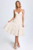 Bow-Detail Lace-Trim A-Line Midi Dress in Small Rose Print sold by Oh Polly