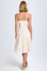 Bow-Detail Lace-Trim A-Line Midi Dress in Small Rose Print sold by Oh Polly