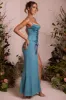Lace Up Corset Maxi Dress in Teal sold by Oh Polly