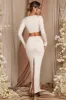 Asymmetric Draped Maxi Skirt in Cream sold by Oh Polly