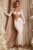 Asymmetric Draped Maxi Skirt in Cream sold by Oh Polly