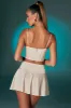 Lace Up Front Corset Crop Top in Ivory sold by Oh Polly