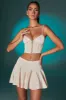 Lace Up Front Corset Crop Top in Ivory sold by Oh Polly