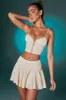 Lace Up Front Corset Crop Top in Ivory sold by Oh Polly
