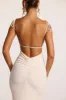 Textured Jersey Backless Maxi Dress in Ivory sold by Oh Polly