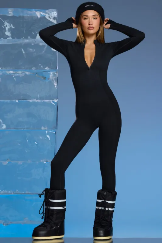 Petite Super Sculpt Base Layer Jumpsuit in Black made by Oh Polly