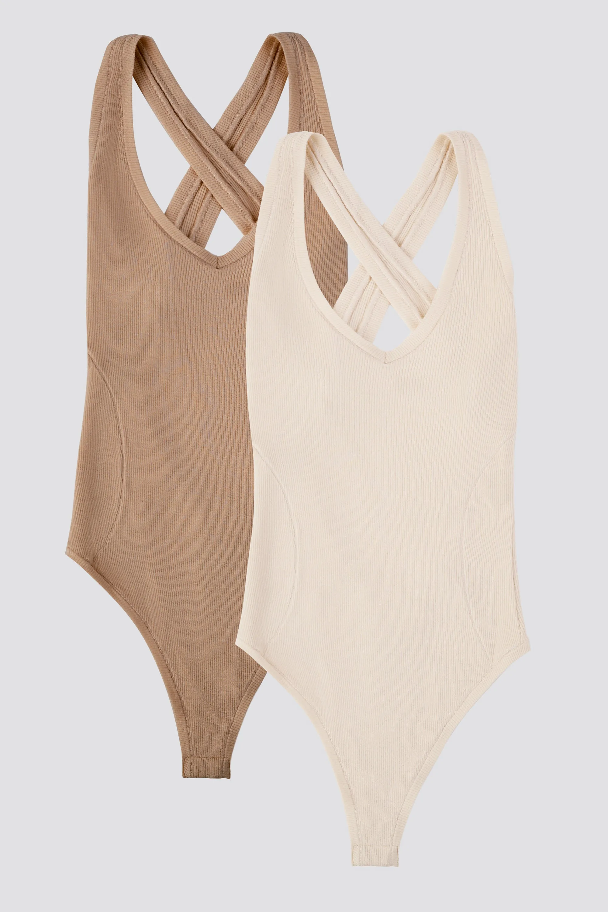 Ribbed Modal V-Neck Bodysuit Bundle sold by Oh Polly product image thumbnail 3
