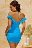 Ruffle Mini Dress in Blue sold by Oh Polly