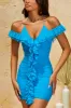 Ruffle Mini Dress in Blue sold by Oh Polly
